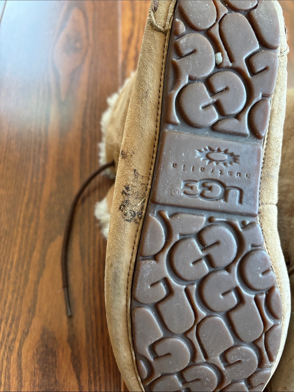 UGG Chestnut Shearling-Lined Suede Moccasin Boots - Picture 6 of 10